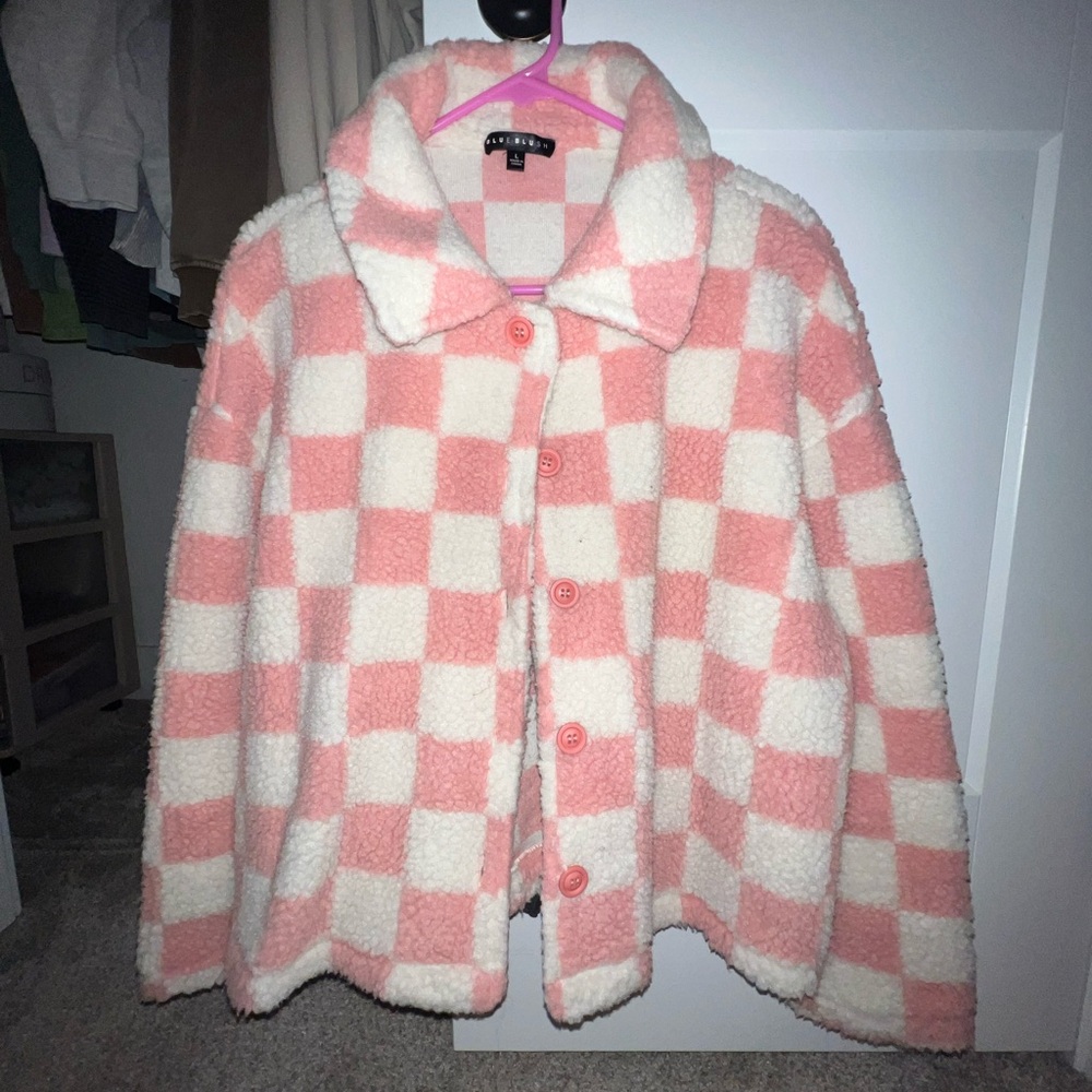 Pink and White Checkered Jacket